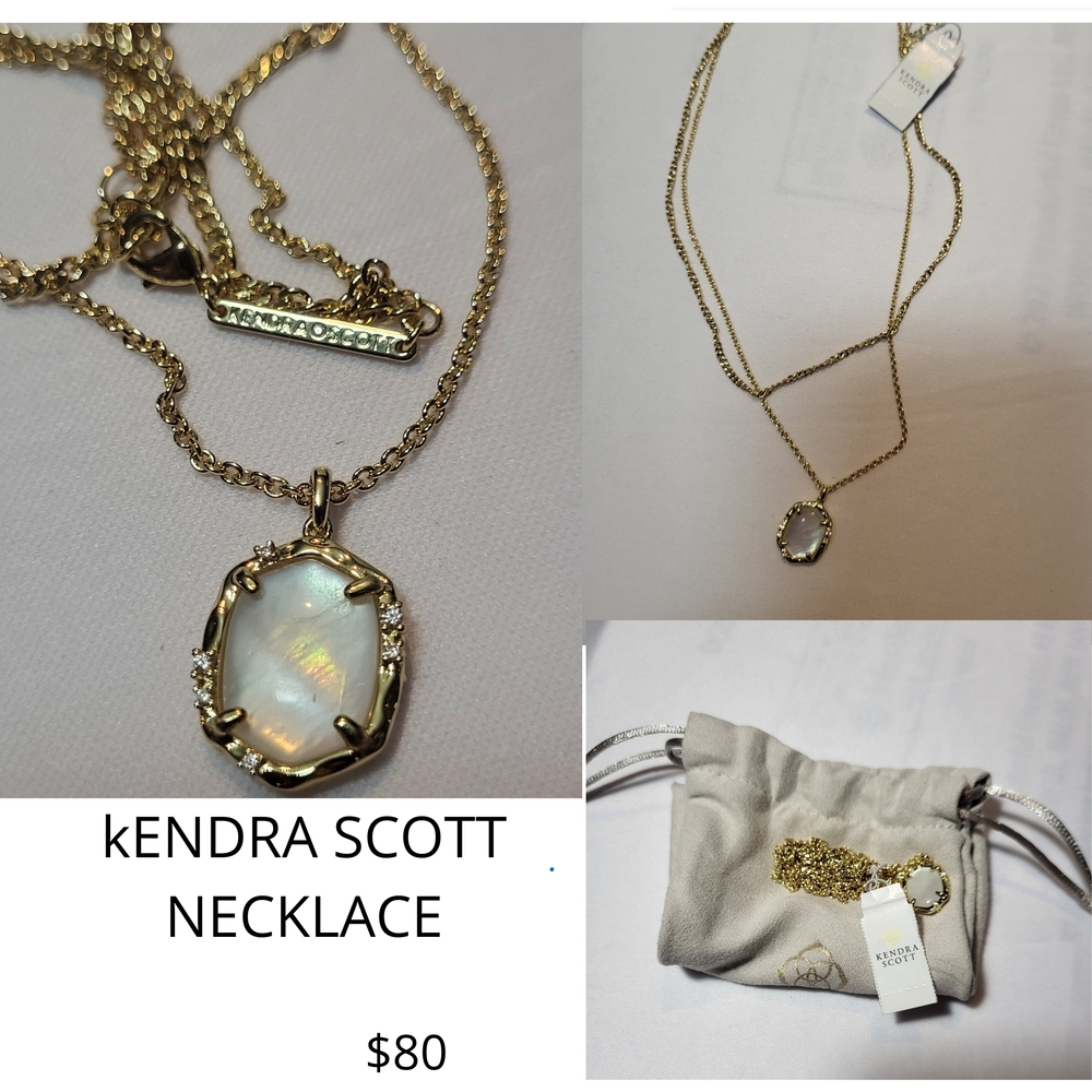 Kendra Scott Gold Necklace with Opal Pendant. # 242
